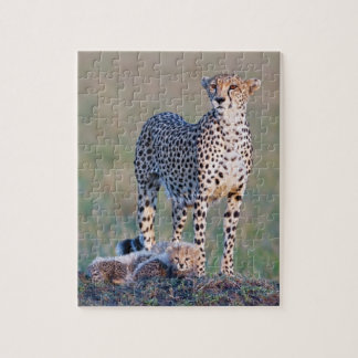 Puzzle 10x8 110 pieces - Cheetah and cubs
