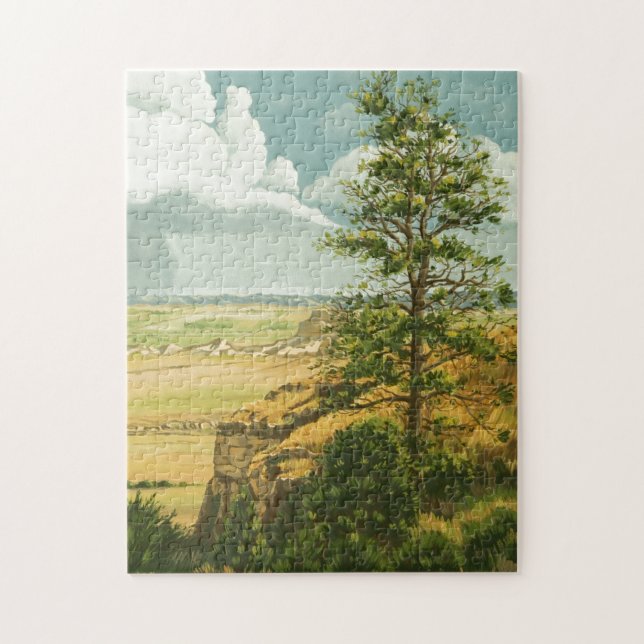 Puzzle 1158 Pine sur Scotts Bluff Monument (Vertical)