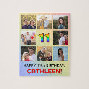 Puzzle 11e anniversaire : Arc en ciel amusant #, Nom pers