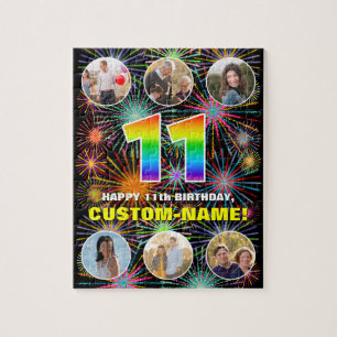 Puzzle 11e anniversaire : Arc en ciel amusant #, Nom pers