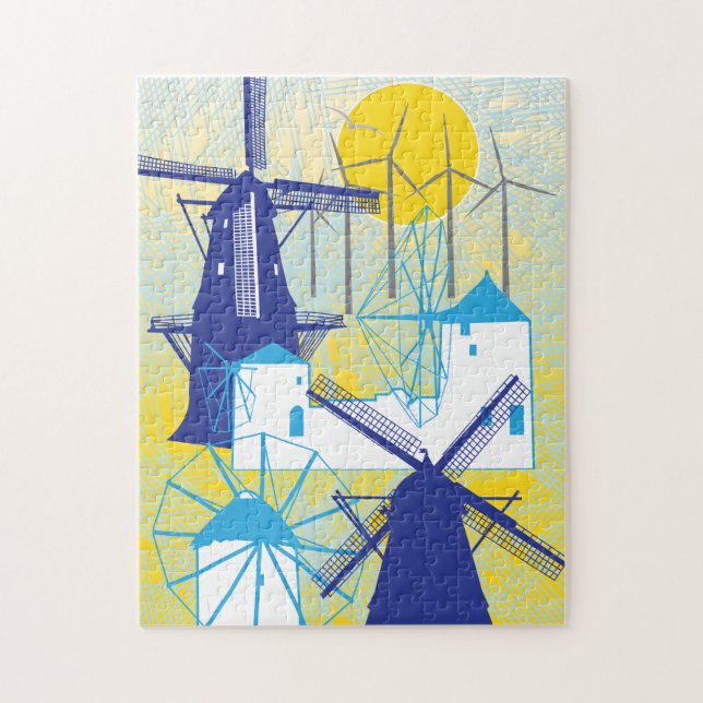 Puzzle 11x14 Windmills pour les aveugles de couleu (Vertical)