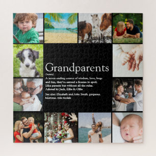 Puzzle 12 Photo Collage Meilleur Grand-Parents Jamais Déf