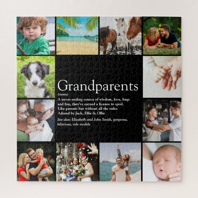 Puzzle 12 Photo Collage Meilleur Grand-Parents Jamais Déf (Vertical)