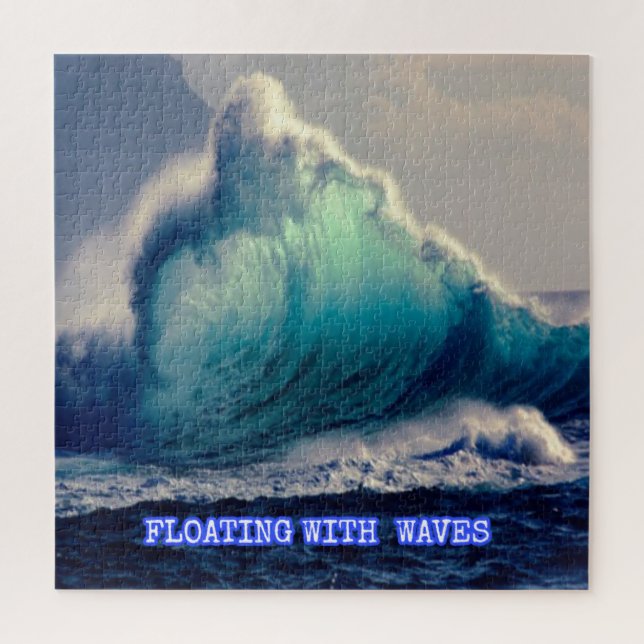 Puzzle 14.Bleu des vagues océaniques, les amoureux de l'o (Vertical)