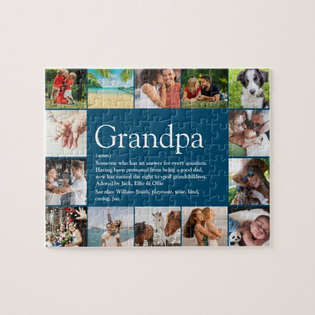 Puzzle 14 Photo Best Grandpa, Papa, Grandad Definition (Horizontal)