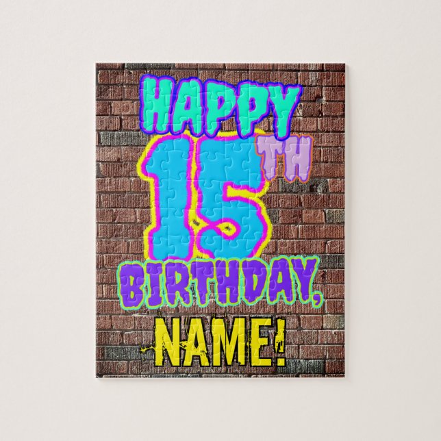 Puzzle 15e anniversaire ~ Amusant, Graffiti urbain inspir (Vertical)