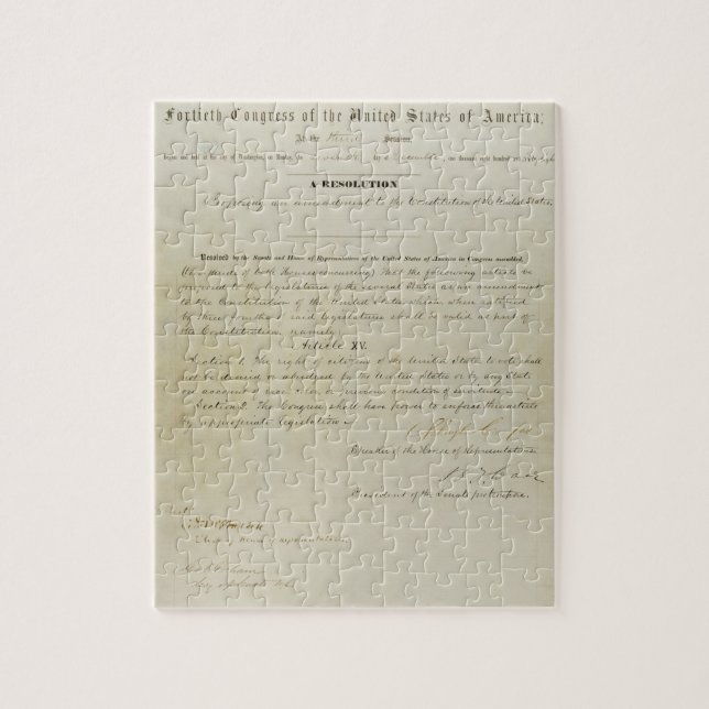 Puzzle 15ème amendement initial Constitution américaine (Vertical)