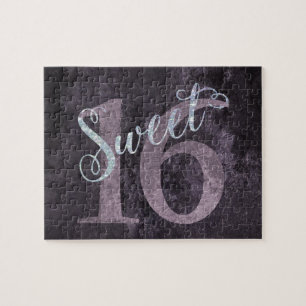 Puzzle 16 ans   Mauve foncée rose pourpre Grunge Annivers