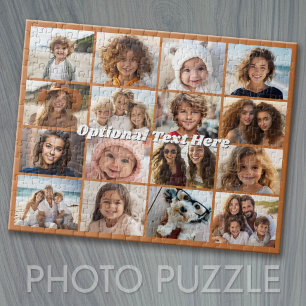 Puzzle 16 Collage de photos - Texte épais Terre Cuite