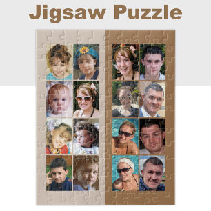 Puzzle 16 photo collage clair et brun foncé