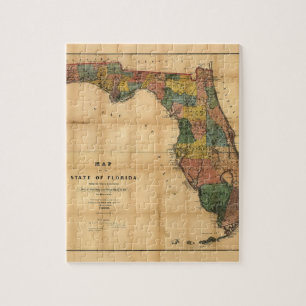 Puzzle 1856 Carte de l'État de Floride par Columbus Drew