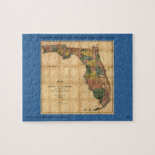 Puzzle 1856 Carte de l'État de Floride par Columbus Drew