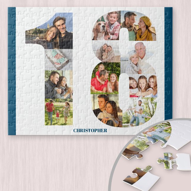 Puzzle 18e anniversaire Photo Collage Numéro 18 Keepsaké (Créateur téléchargé)
