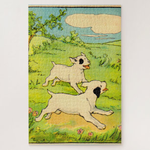 Puzzle 1914 deux chiens en course