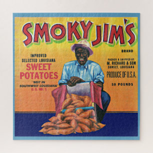 Puzzle 1940 Smoky Jim's sweet potato crate étiquette