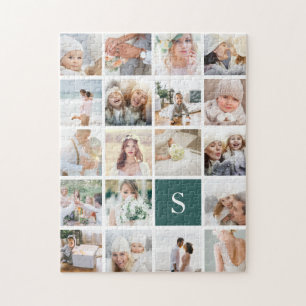 Puzzle 19 Carré Photo Collage & Monogramme