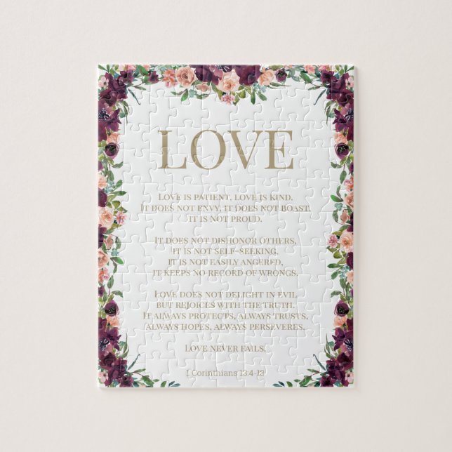 Puzzle 1 Corinthiens 13 Love Bible Verse Floral (Vertical)