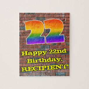 Puzzle 22e anniversaire : Arc-en-ciel amusant inspiré pa