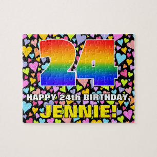 Puzzle 24e anniversaire — Formes de coeur amusantes et ai
