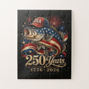 Puzzle 250 Amérique 1776 2026 Pêche à la basse USA Drapea