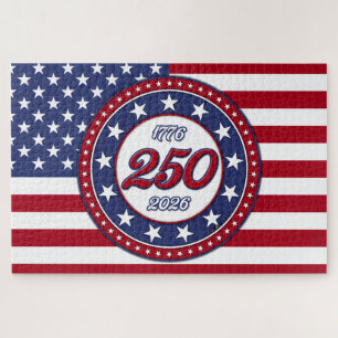 Puzzle 250e anniversaire d'Amérique avec le drapeau des É