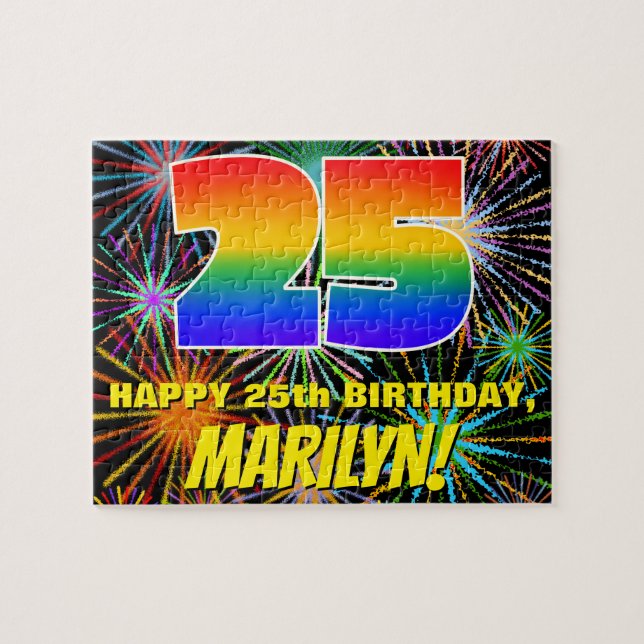 Puzzle 25e anniversaire : Feu d'artifice festif amusant e (Horizontal)