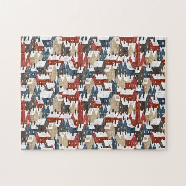Puzzle (27,9 x 35,5 cm, 252 pcs) - Winter Houses (Horizontal)