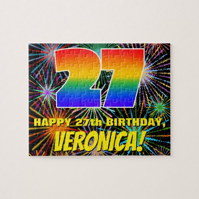 Puzzle 27e anniversaire : Feu d'artifice festif amusant e (Horizontal)