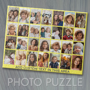 Puzzle 28 Grille de collage photo - 1 Boîte de texte Jaun