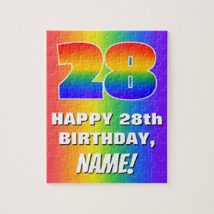 Puzzle 28e anniversaire : Coloré, amusant Motif arc-en-ci