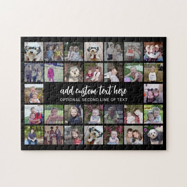 Puzzle 30 Grille de collage photo - 2 Zones de texte - no (Horizontal)
