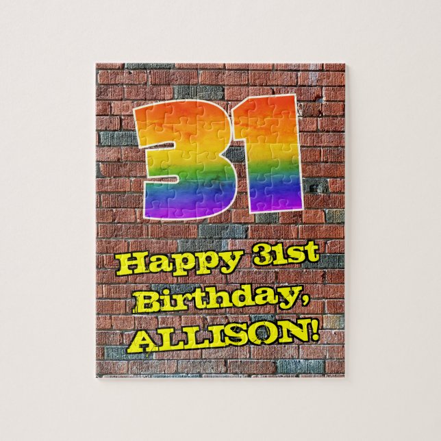 Puzzle 31e anniversaire : Arc-en-ciel amusant inspiré par (Vertical)