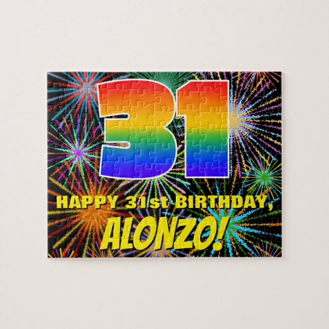 Puzzle 31e anniversaire : Feu d'artifice festif amusant e (Horizontal)