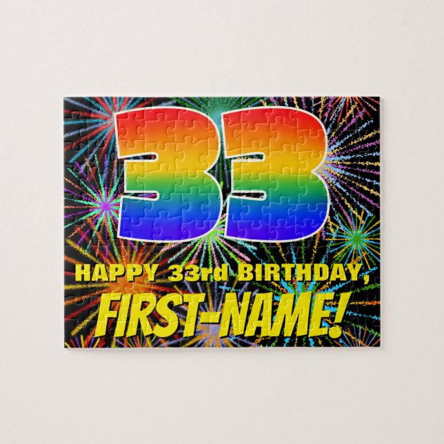 Puzzle 33e anniversaire : Feu d'artifice festif amusant e (Horizontal)