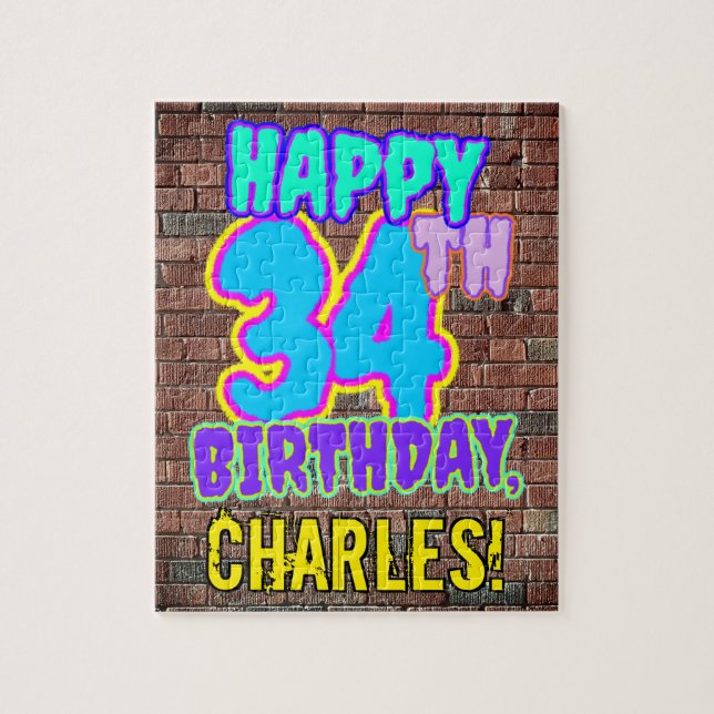 Puzzle 34e anniversaire ~ Amusant, Graffiti urbain inspir (Vertical)