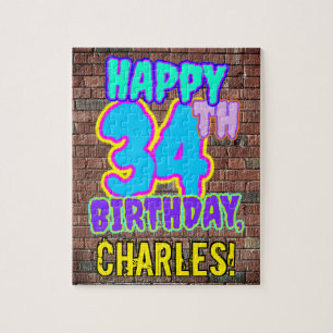 Puzzle 34e Anniversaire ~ Regard amusant inspiré du graff