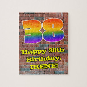 Puzzle 38e anniversaire : Arc-en-ciel amusant inspiré par