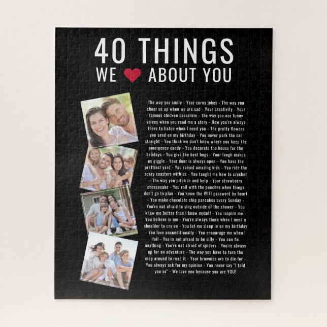 Puzzle 40 Choses Que Nous Aimons De Vous | 40e anniversai (Vertical)