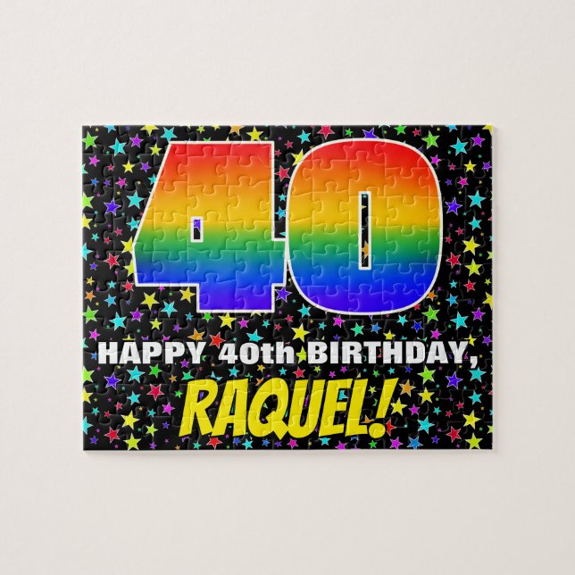 Puzzle 40e anniversaire — Amusant, Motif de terrain étoil (Horizontal)