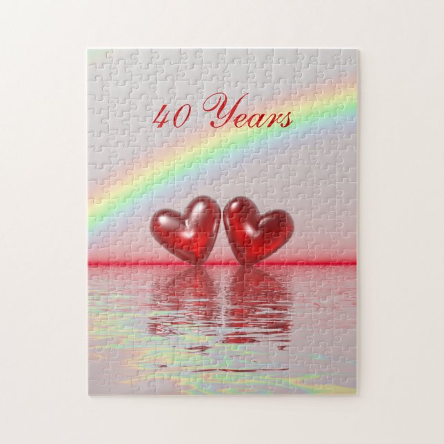 Puzzle 40e Anniversary Ruby Hearts (Vertical)