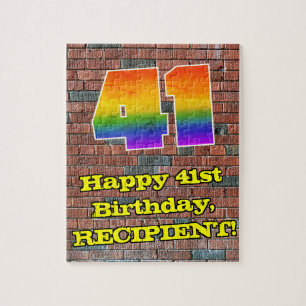 Puzzle 41e anniversaire : Arc-en-ciel amusant inspiré par