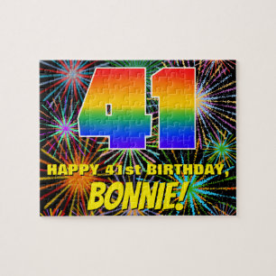 Puzzle 41e anniversaire : Feu d'artifice festif amusant e