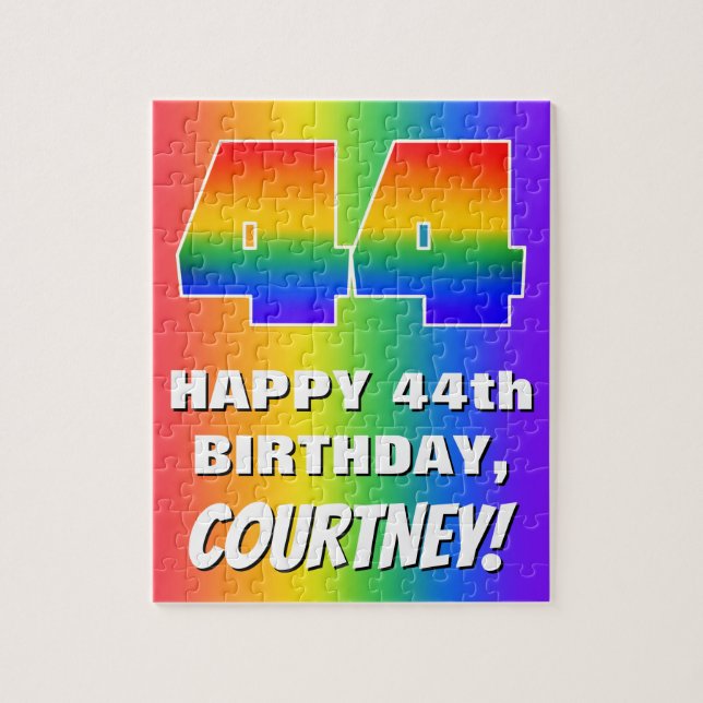 Puzzle 44e anniversaire : coloré, amusant Motif arc-en-ci (Vertical)