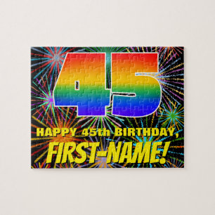 Puzzle 45e anniversaire : Feu d'artifice festif amusant e