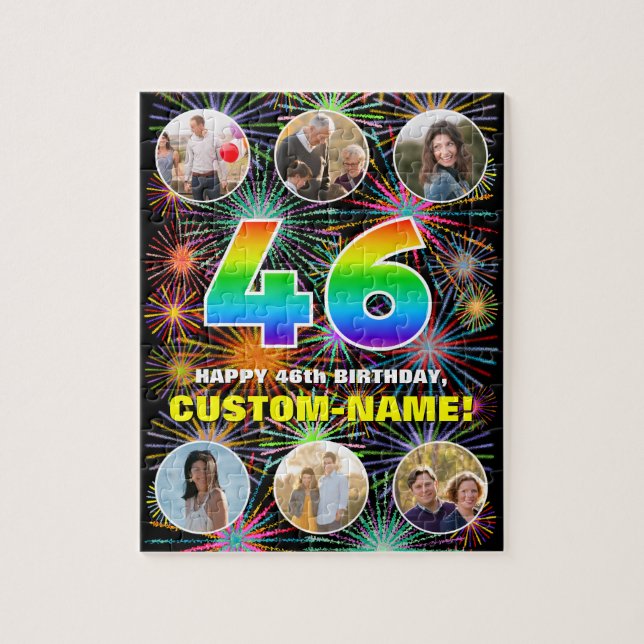 Puzzle 46e anniversaire : Arc en ciel amusant #, Nom pers (Vertical)