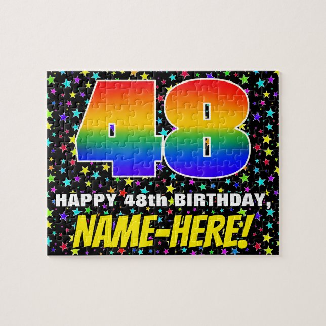 Puzzle 48e anniversaire — Amusant, Motif de terrain étoil (Horizontal)