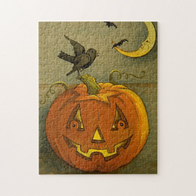 Puzzle 4923, casse-tête Jack-o-Lantern, Crows & Moon (Vertical)