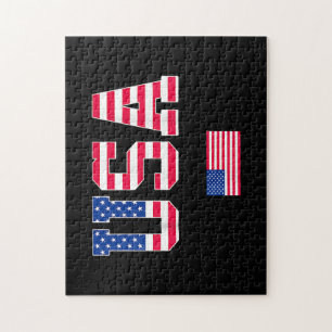 Puzzle 4 juillet Chemise USA Patriotique US American Drap