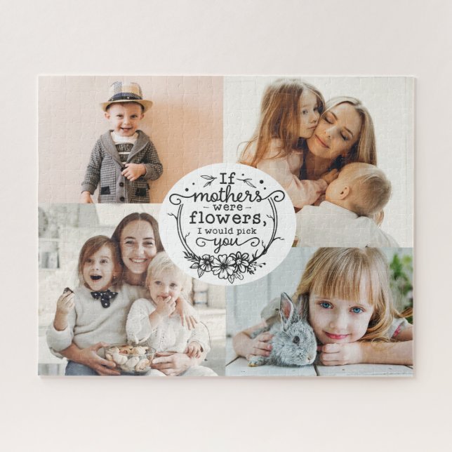 Puzzle 4 photo famille collage maman gardien mère jour (Horizontal)