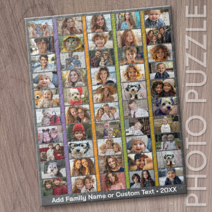 Puzzle 50 Photo Collage - Texte personnalisé - Bandes col